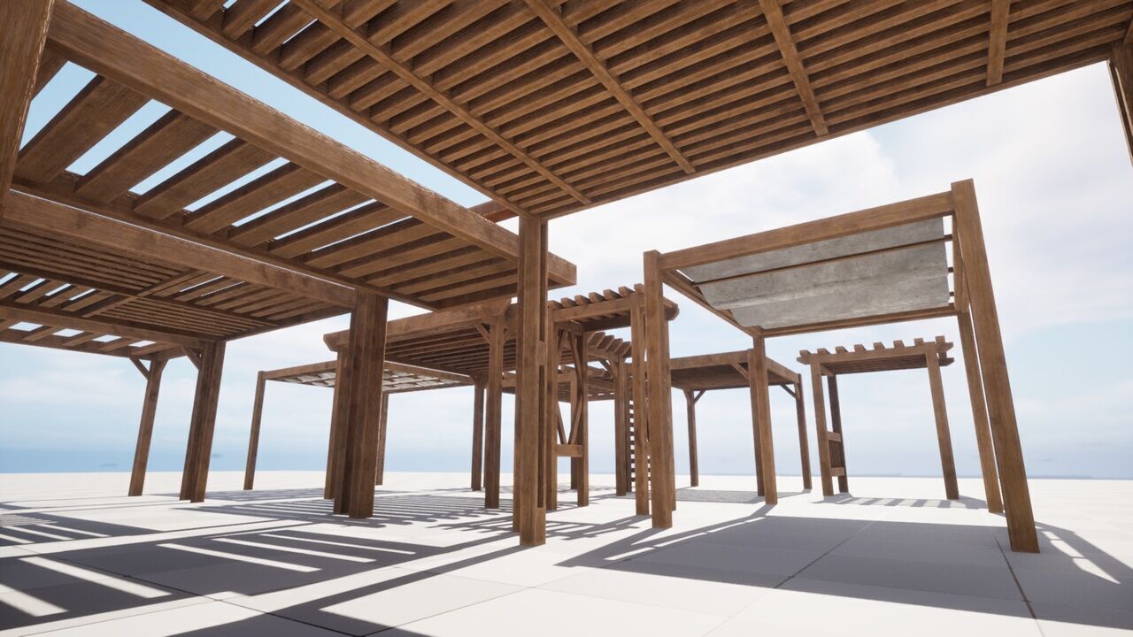 Pergolas Low-poly 3D model_5