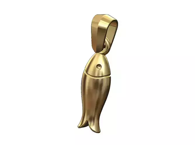 Simple fish bait pendant charm with bail 3D print model