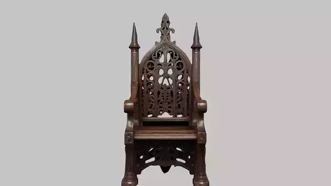 Wooden Carved Medieval Chair