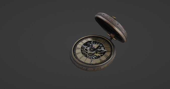 Vintage Mechanical Pocket Watch 3D Model 3D model