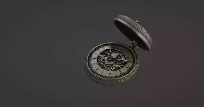 Vintage Mechanical Pocket Watch 3D Model 3D model