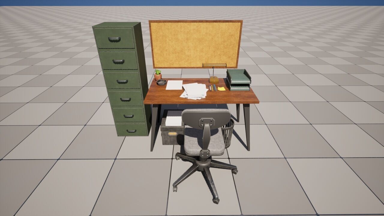 Office Props Low-poly 3D model_2