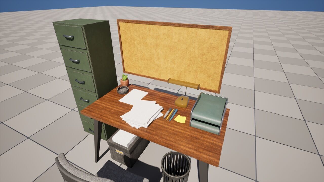 Office Props Low-poly 3D model_4