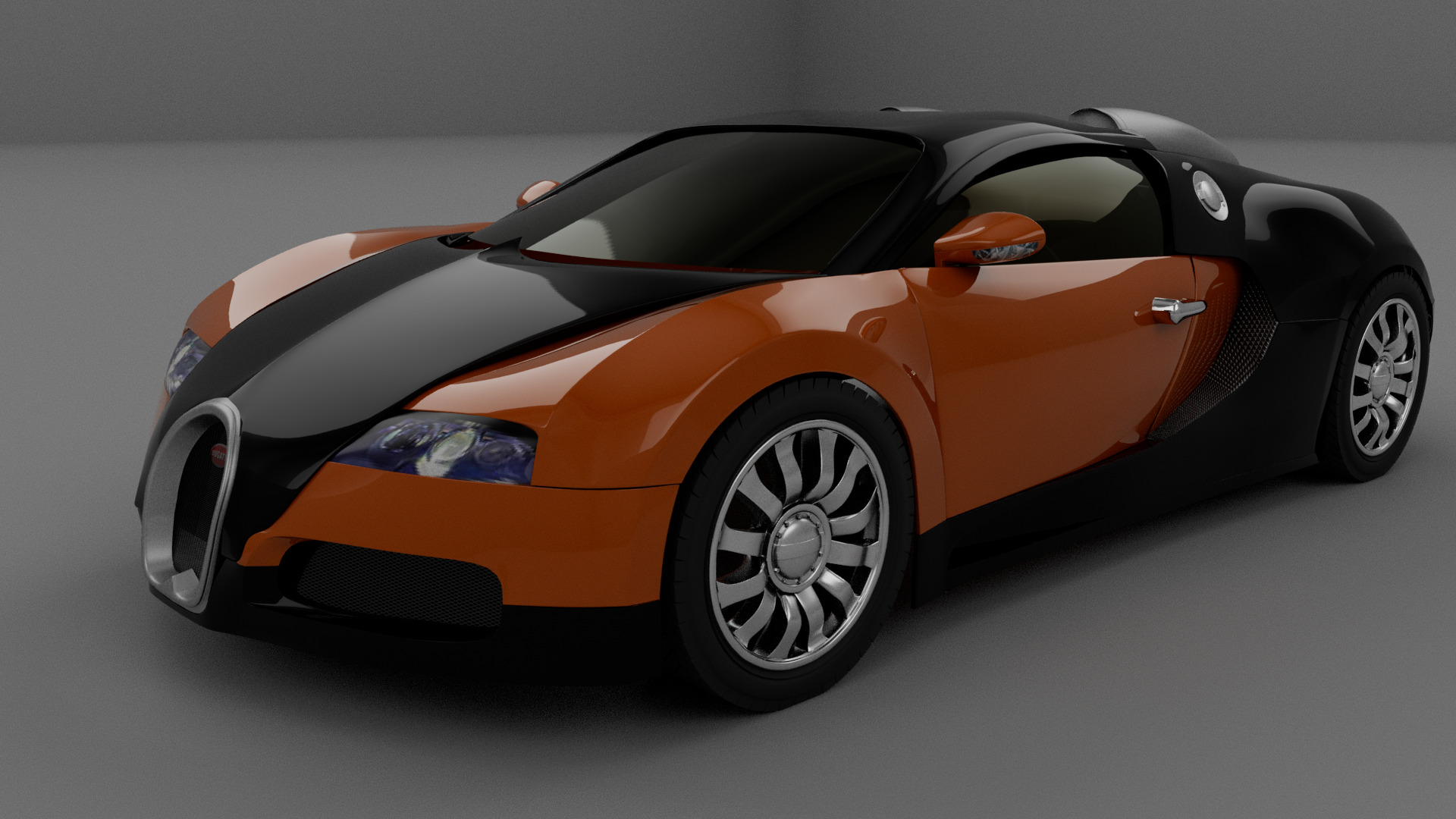 Bugatti Vyeron Low-poly 3D model_6
