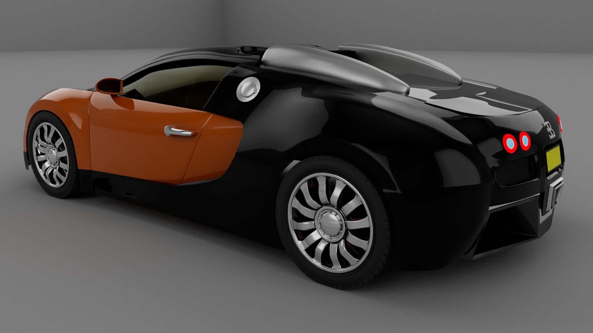 Bugatti Vyeron Low-poly 3D model_3