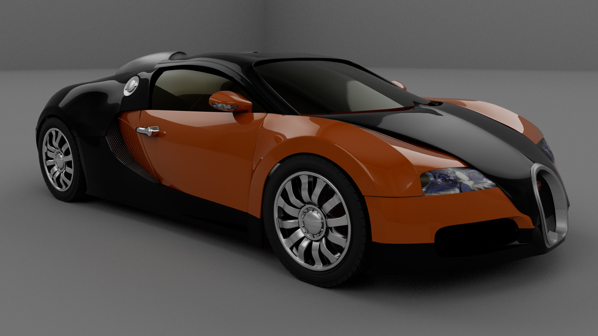 Bugatti Vyeron Low-poly 3D model_7