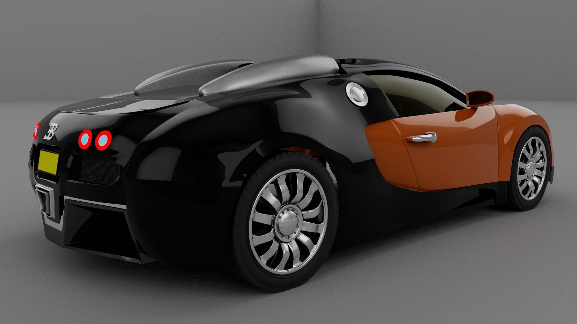 Bugatti Vyeron Low-poly 3D model_2