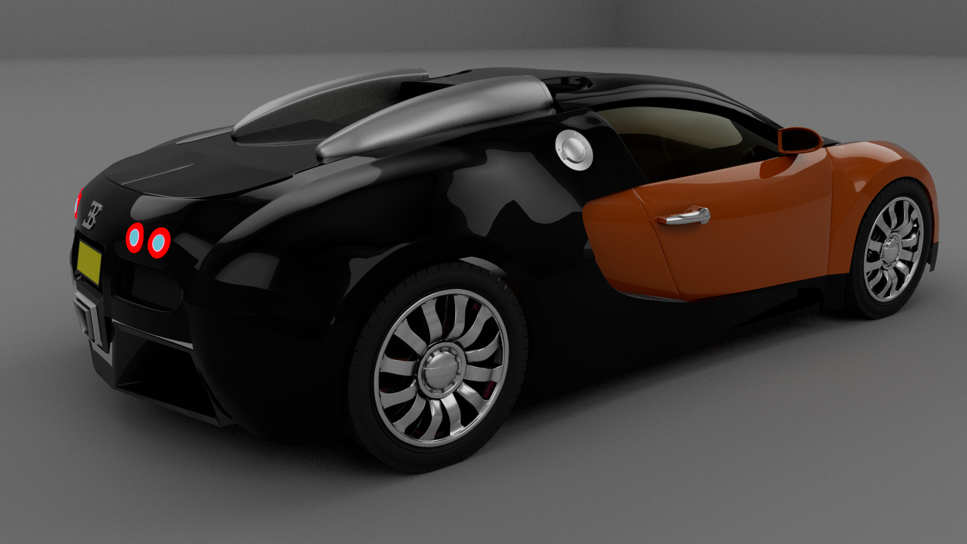 Bugatti Vyeron Low-poly 3D model_9