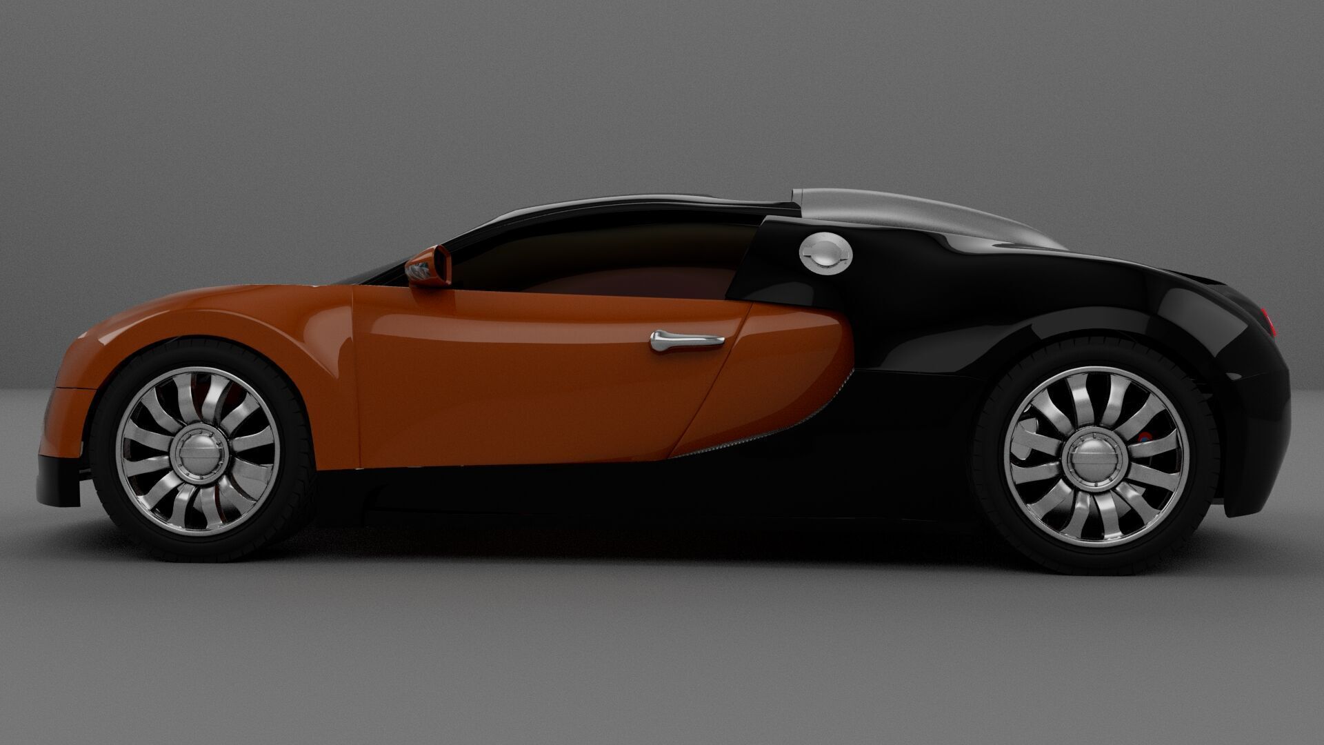 Bugatti Vyeron Low-poly 3D model_5