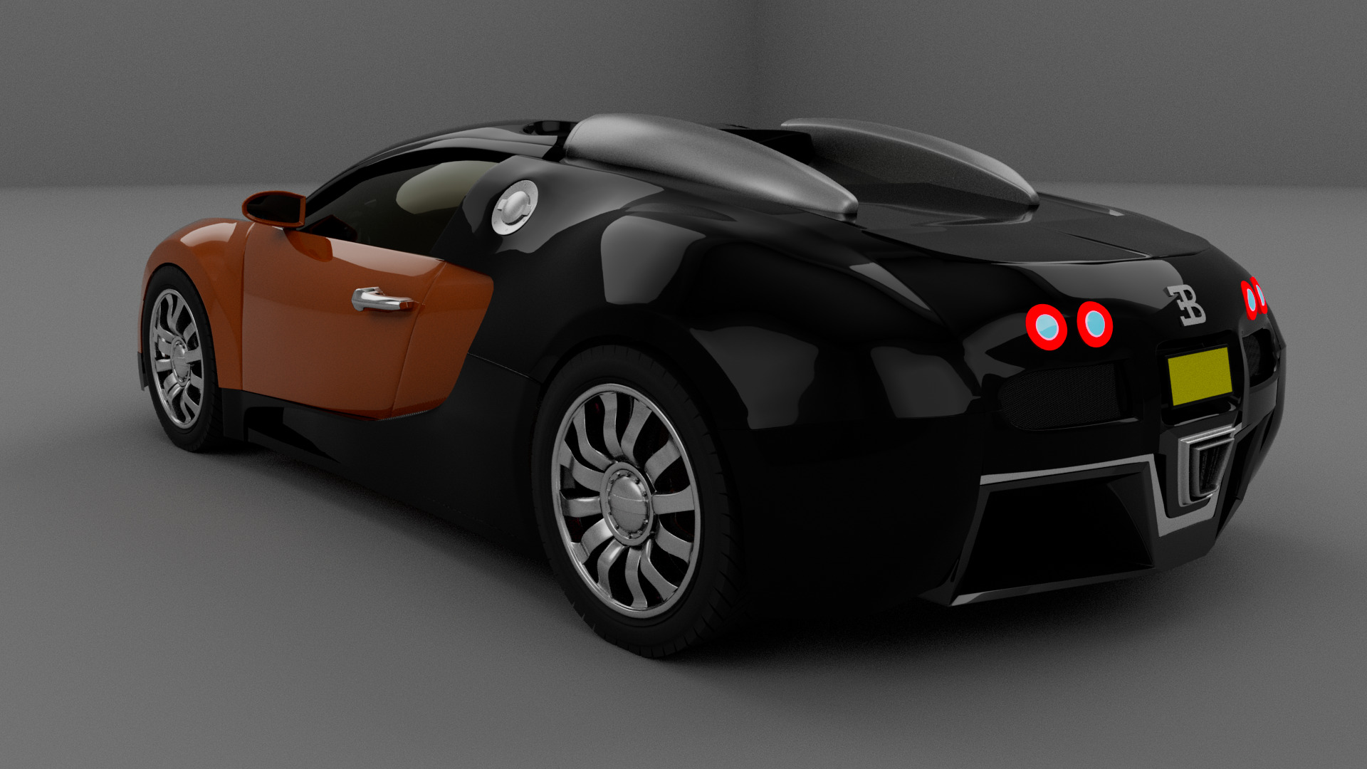 Bugatti Vyeron Low-poly 3D model_8