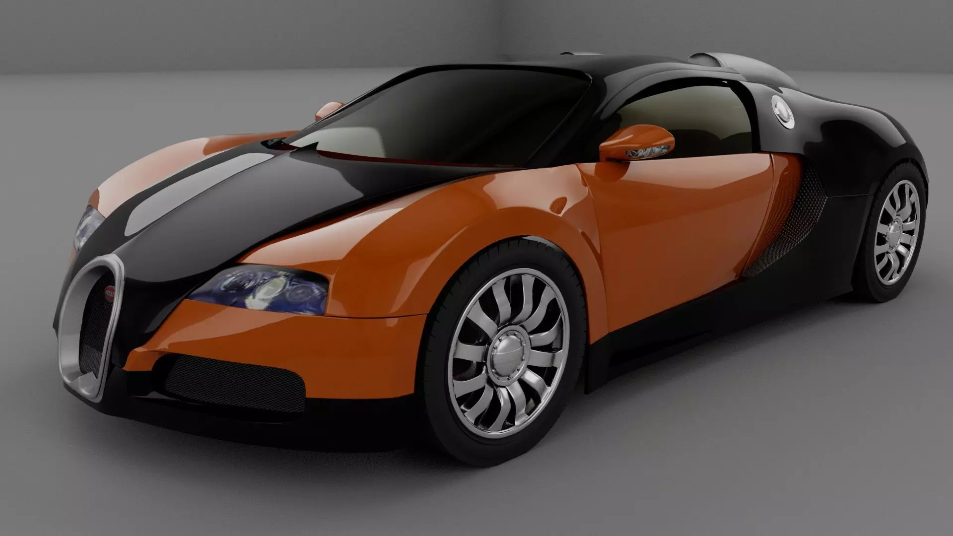 Bugatti Vyeron Low-poly 3D model_0