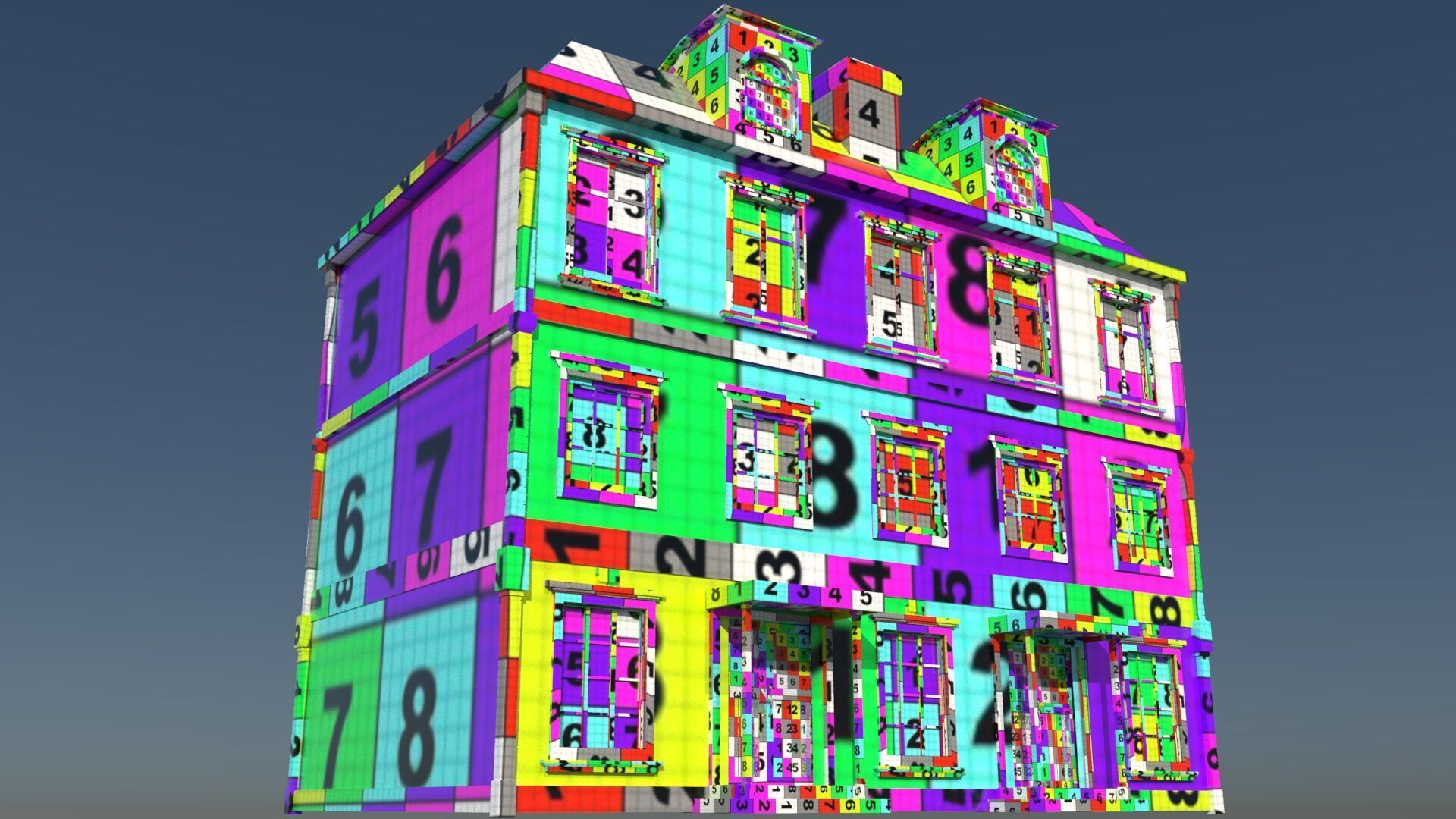 laos Game Building 5 european style  Low-poly 3D model_14