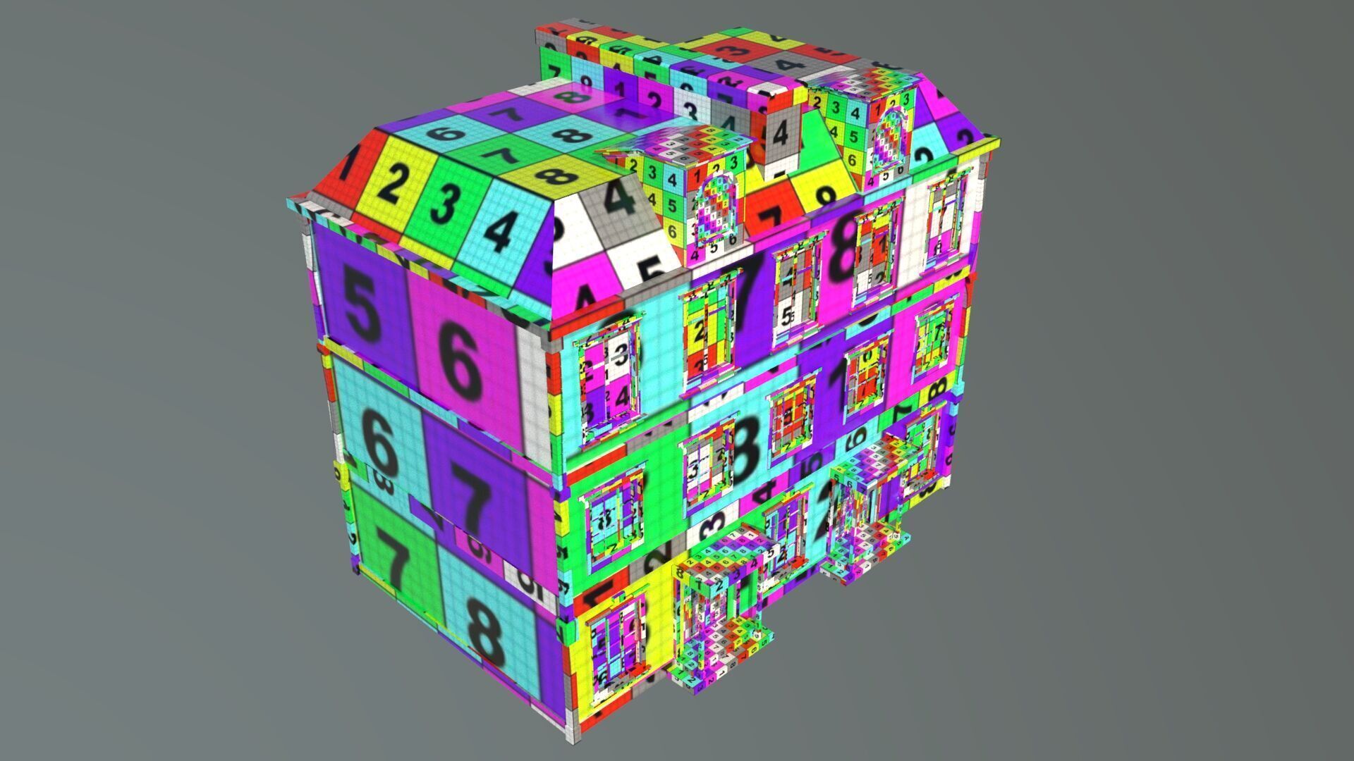 laos Game Building 5 european style  Low-poly 3D model_11