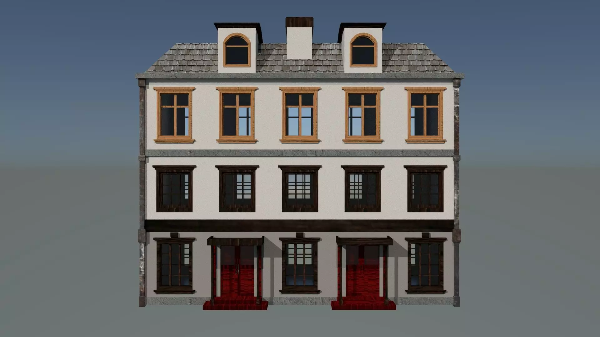 laos Game Building 5 european style  Low-poly 3D model_0