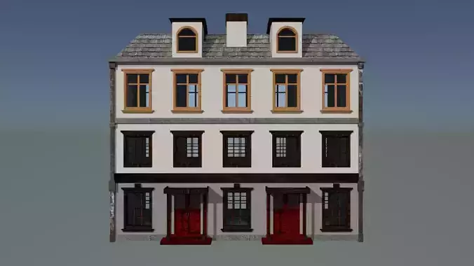 laos Game Building 5 european style  Low-poly 3D model