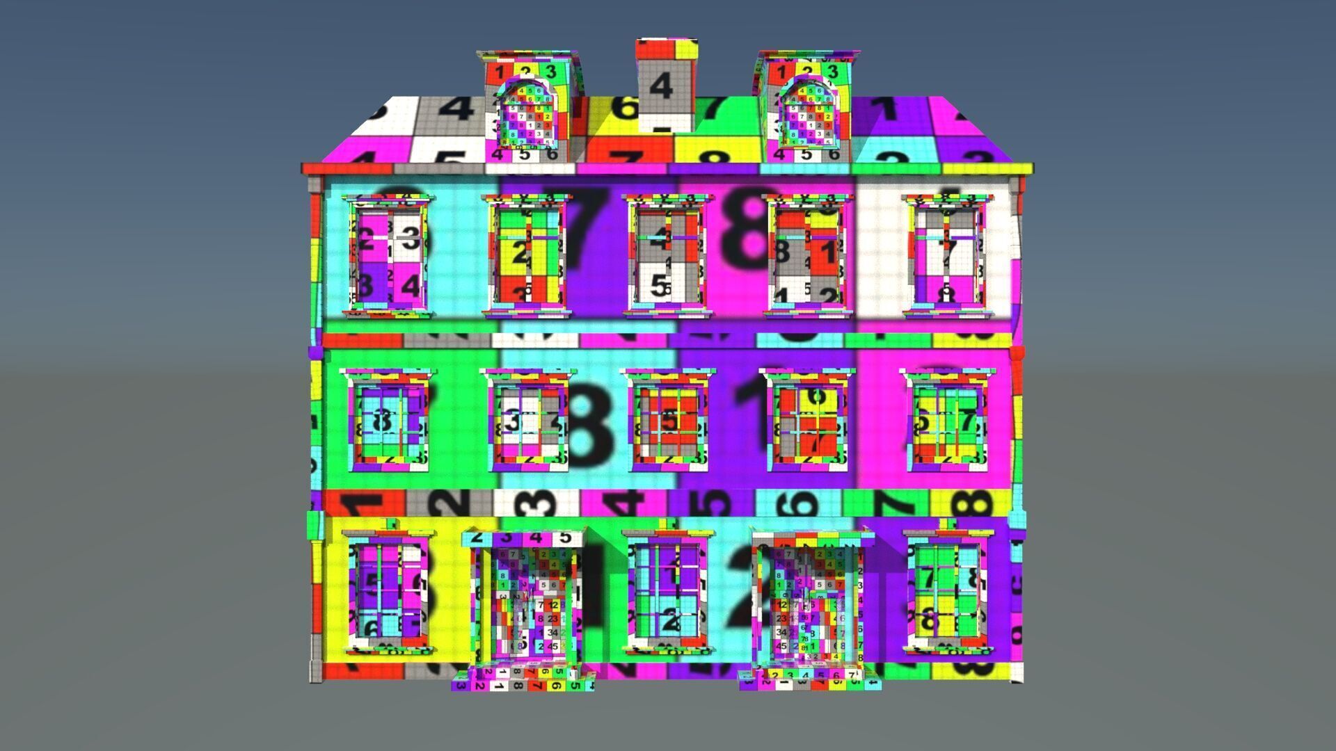 laos Game Building 5 european style  Low-poly 3D model_10