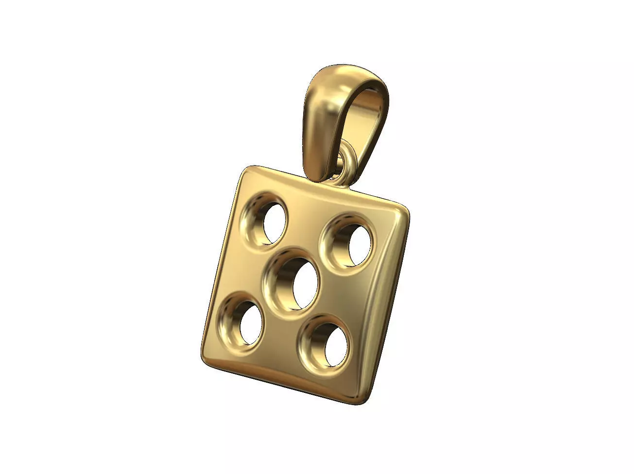 Perforated square 14x14mm cushion pendant charm 3D print model
