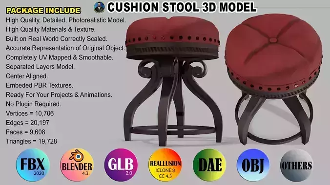 CUSHION STOOL 3D model