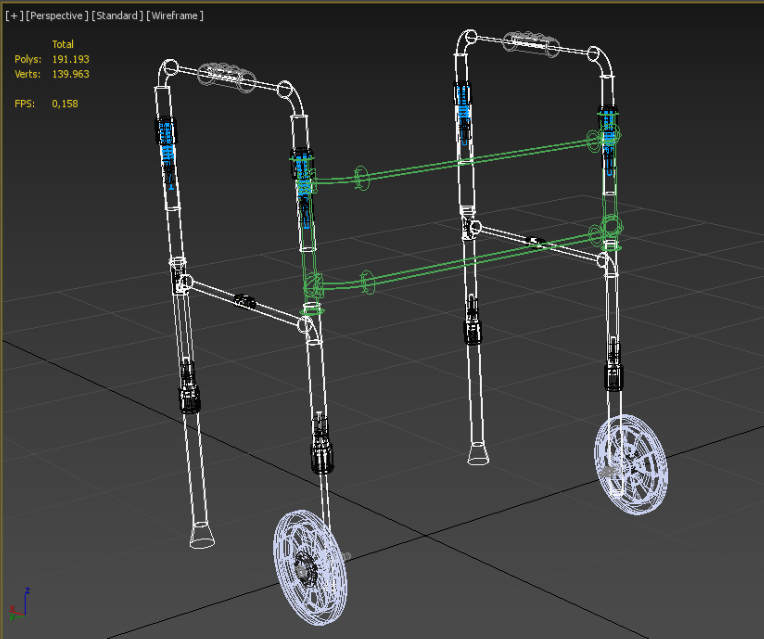 WHEELED WALKER ROLLING ZIMMER WALKING FRAME ROLLATOR FOLDABLE 3D model_27
