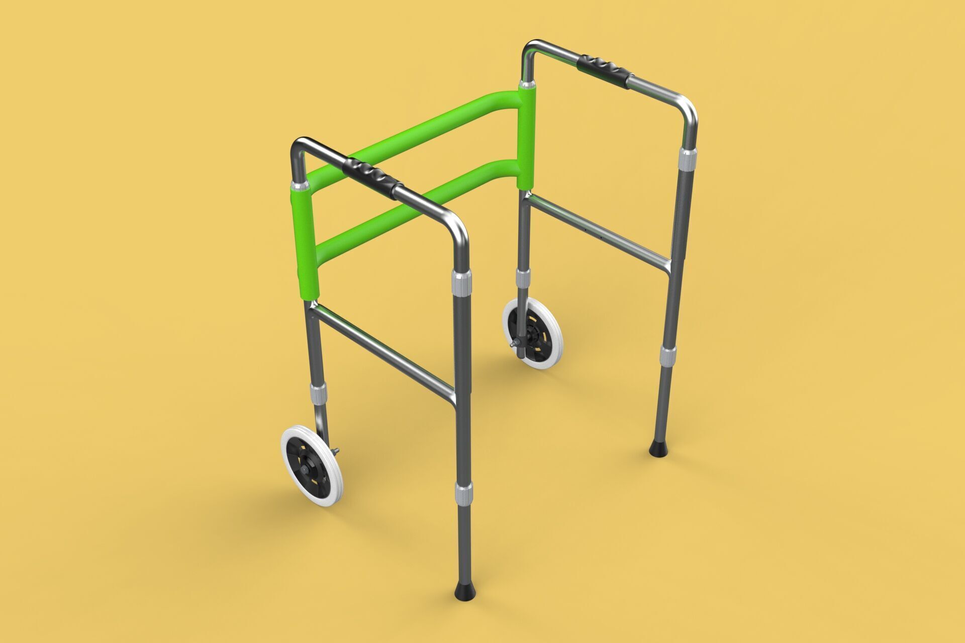 WHEELED WALKER ROLLING ZIMMER WALKING FRAME ROLLATOR FOLDABLE 3D model_3