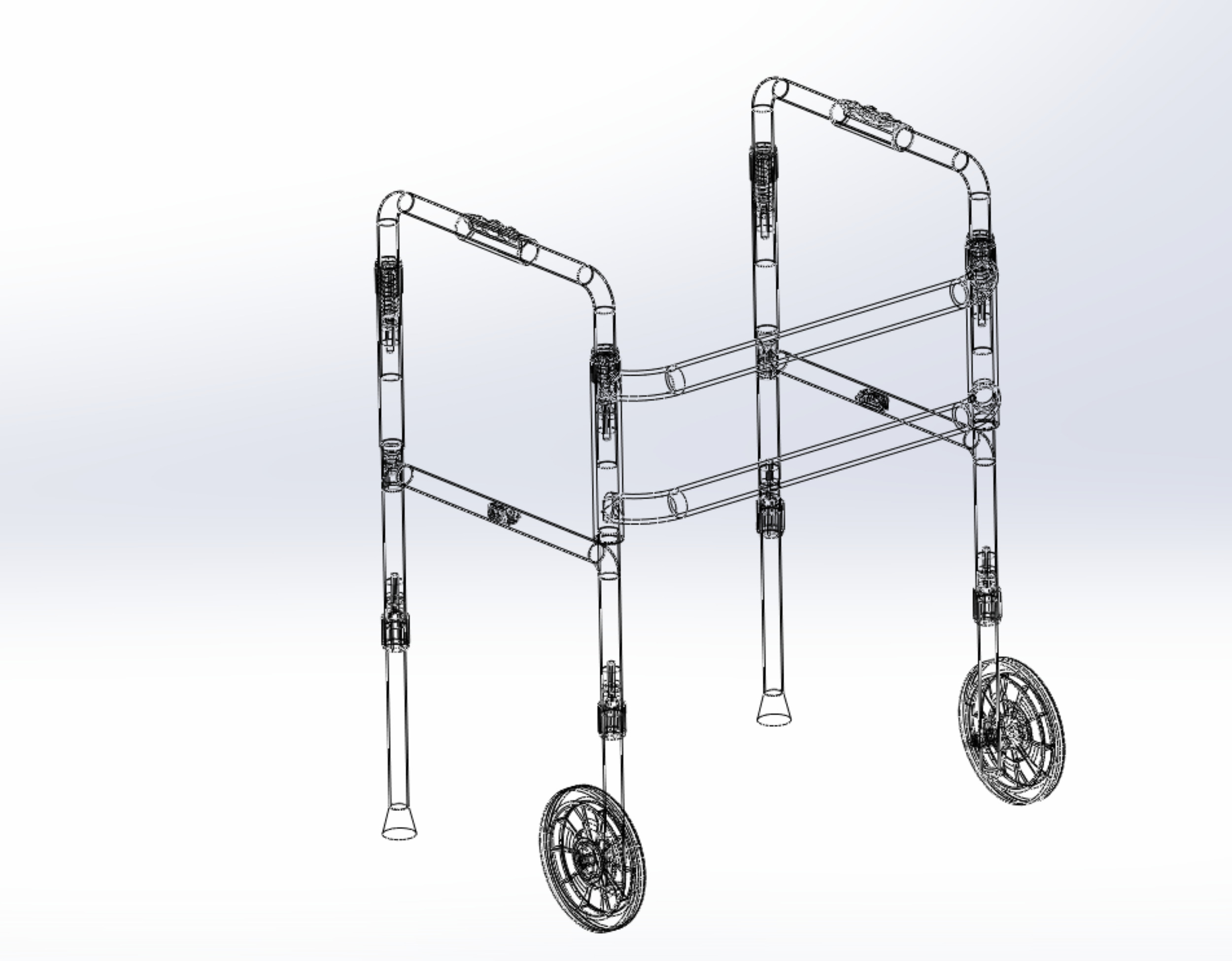 WHEELED WALKER ROLLING ZIMMER WALKING FRAME ROLLATOR FOLDABLE 3D model_29