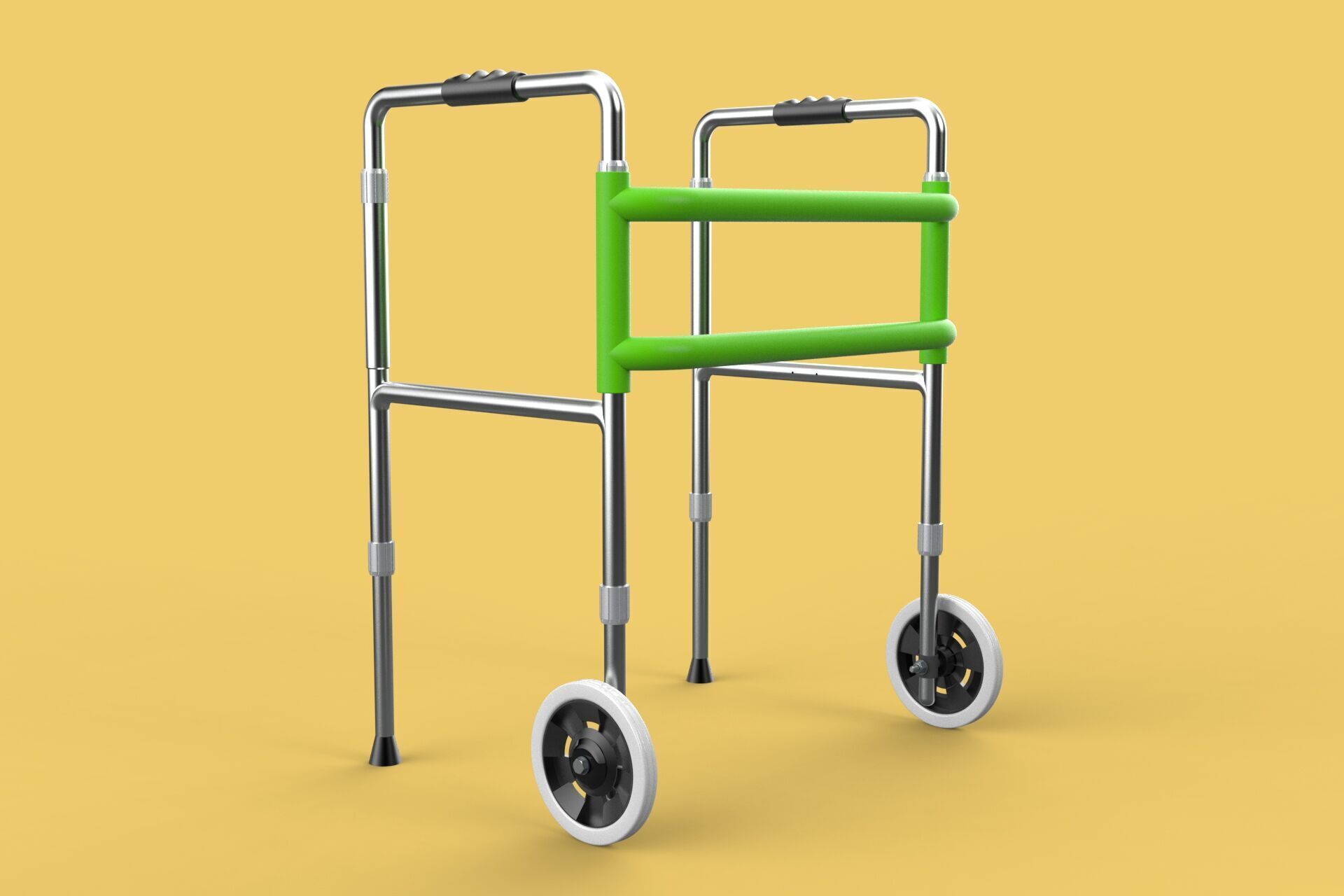 WHEELED WALKER ROLLING ZIMMER WALKING FRAME ROLLATOR FOLDABLE 3D model_9