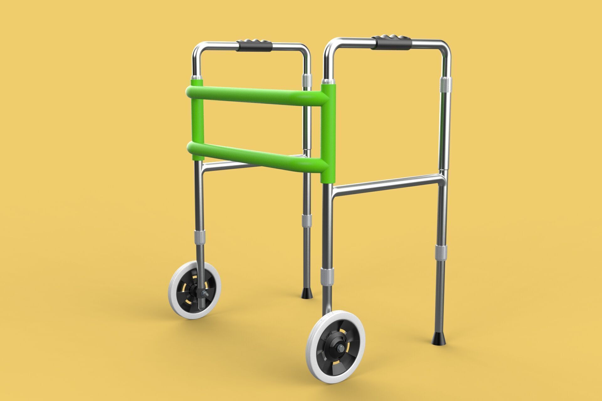 WHEELED WALKER ROLLING ZIMMER WALKING FRAME ROLLATOR FOLDABLE 3D model_10