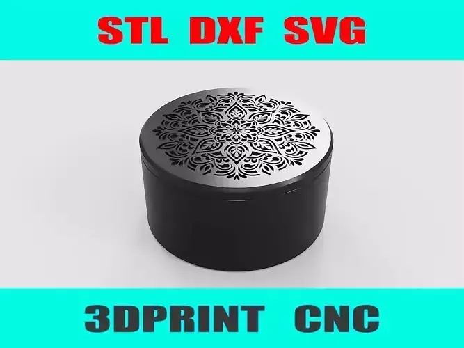 Mandala Jewelry Box  STL  DXF  SVG for 3D Print   CNC