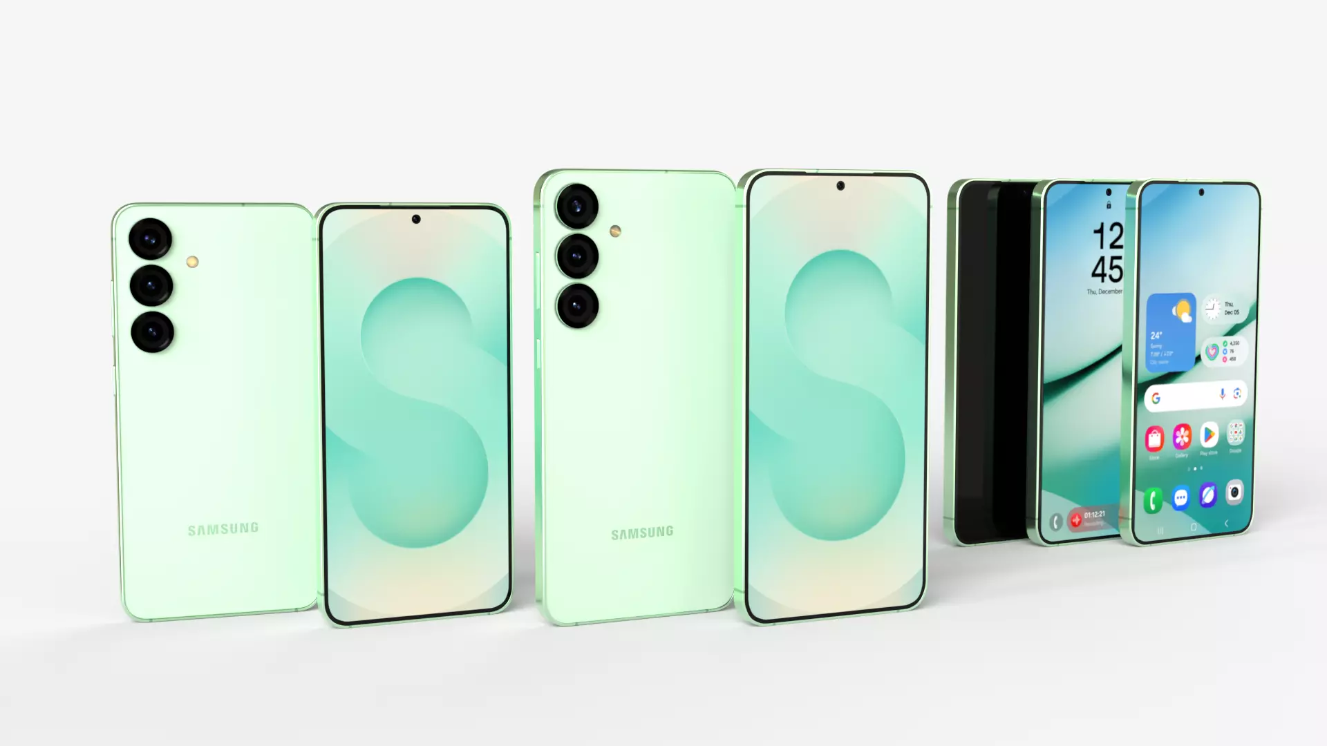 Mint Samsung Galaxy S25 and S25 Plus 3D model