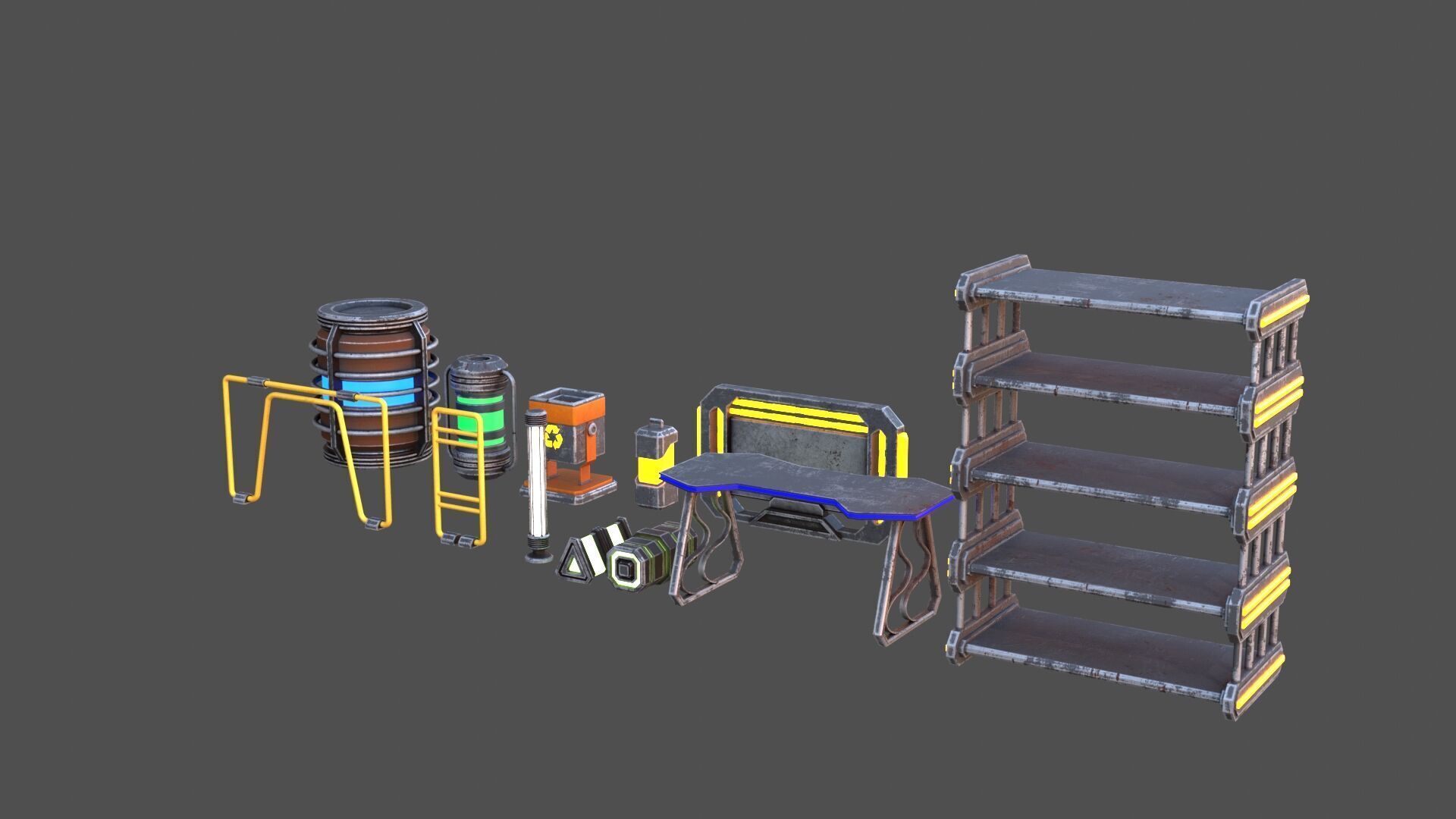 Sci-Fi-Props Low-poly 3D model_7