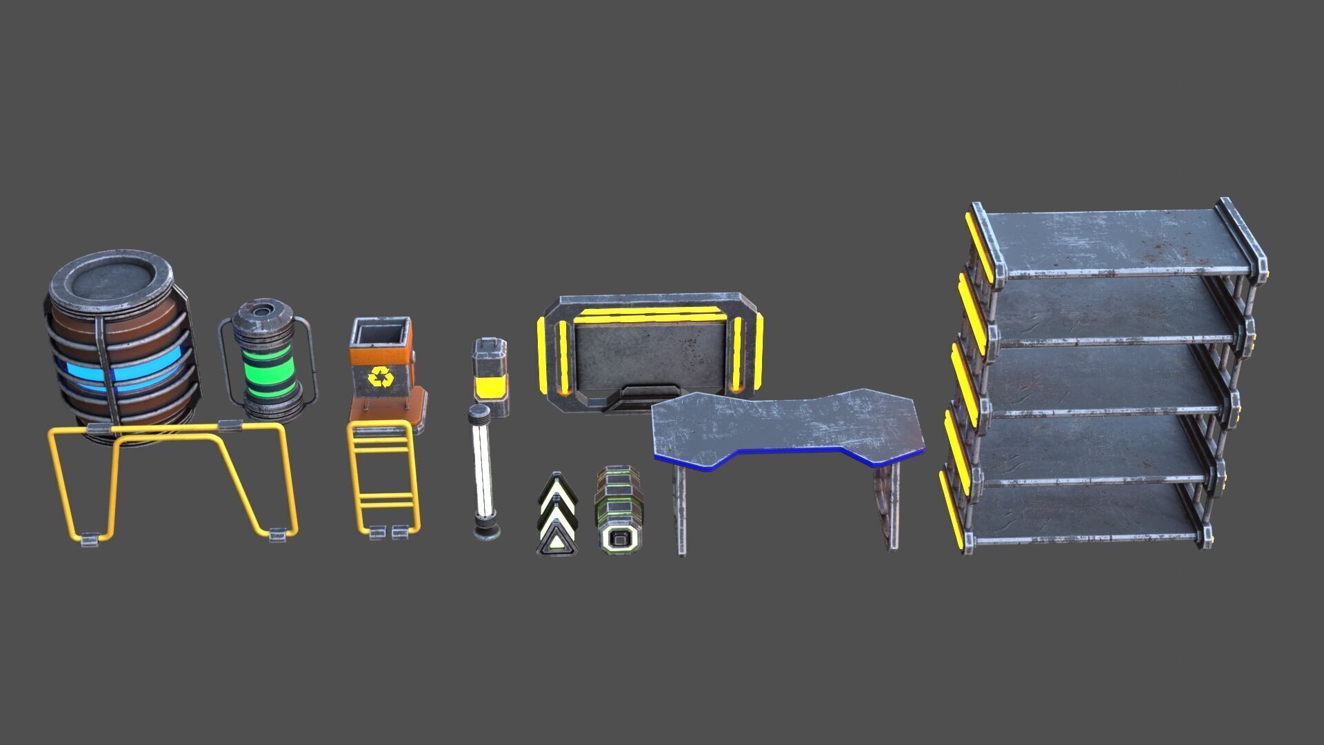 Sci-Fi-Props Low-poly 3D model_9