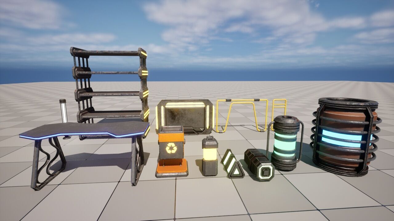 Sci-Fi-Props Low-poly 3D model_1