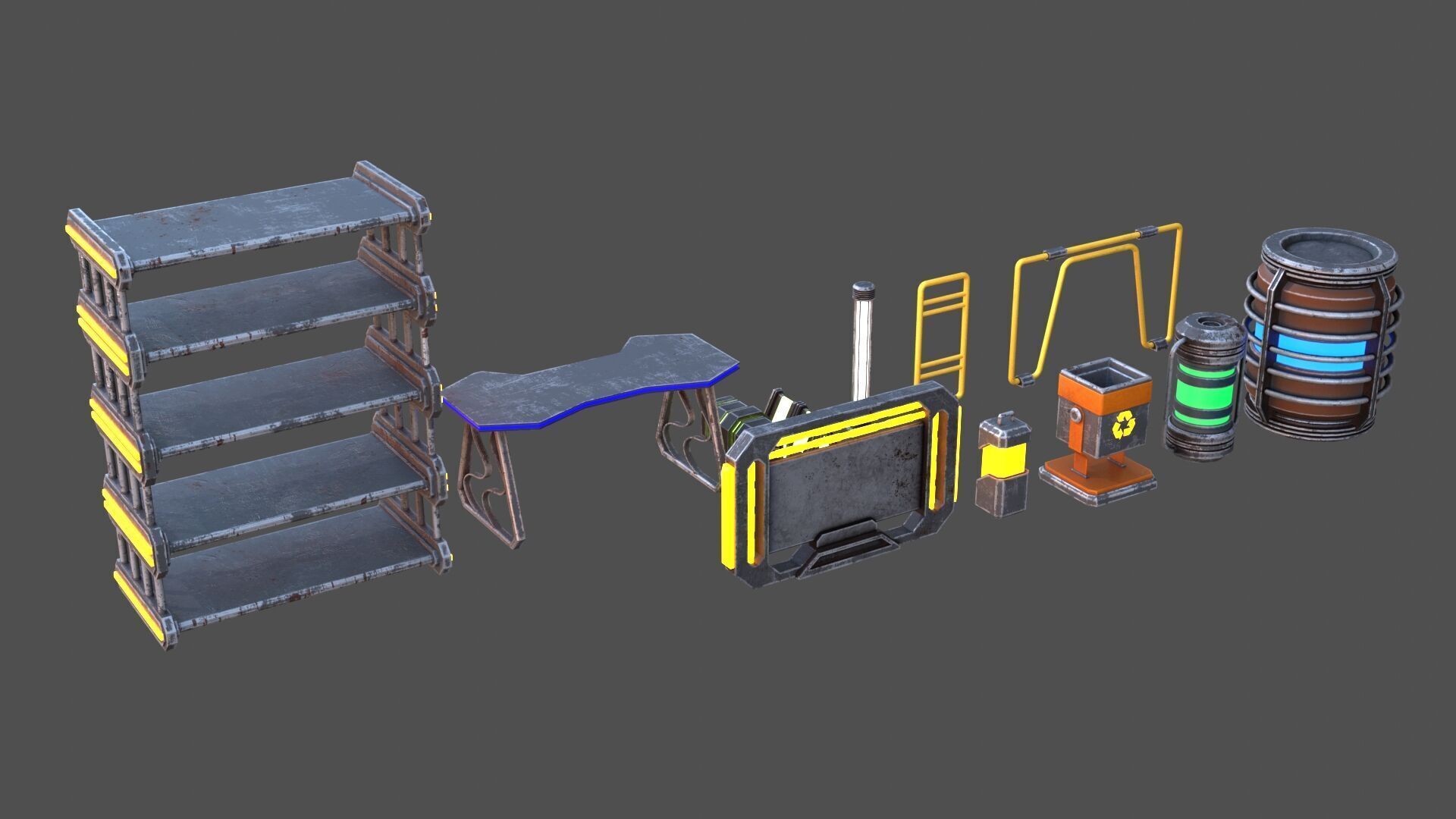 Sci-Fi-Props Low-poly 3D model_10