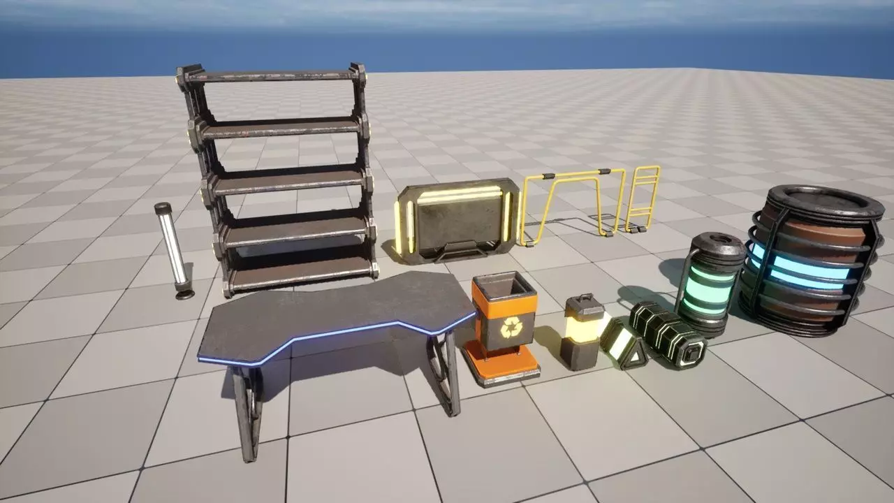 Sci-Fi-Props Low-poly 3D model_0