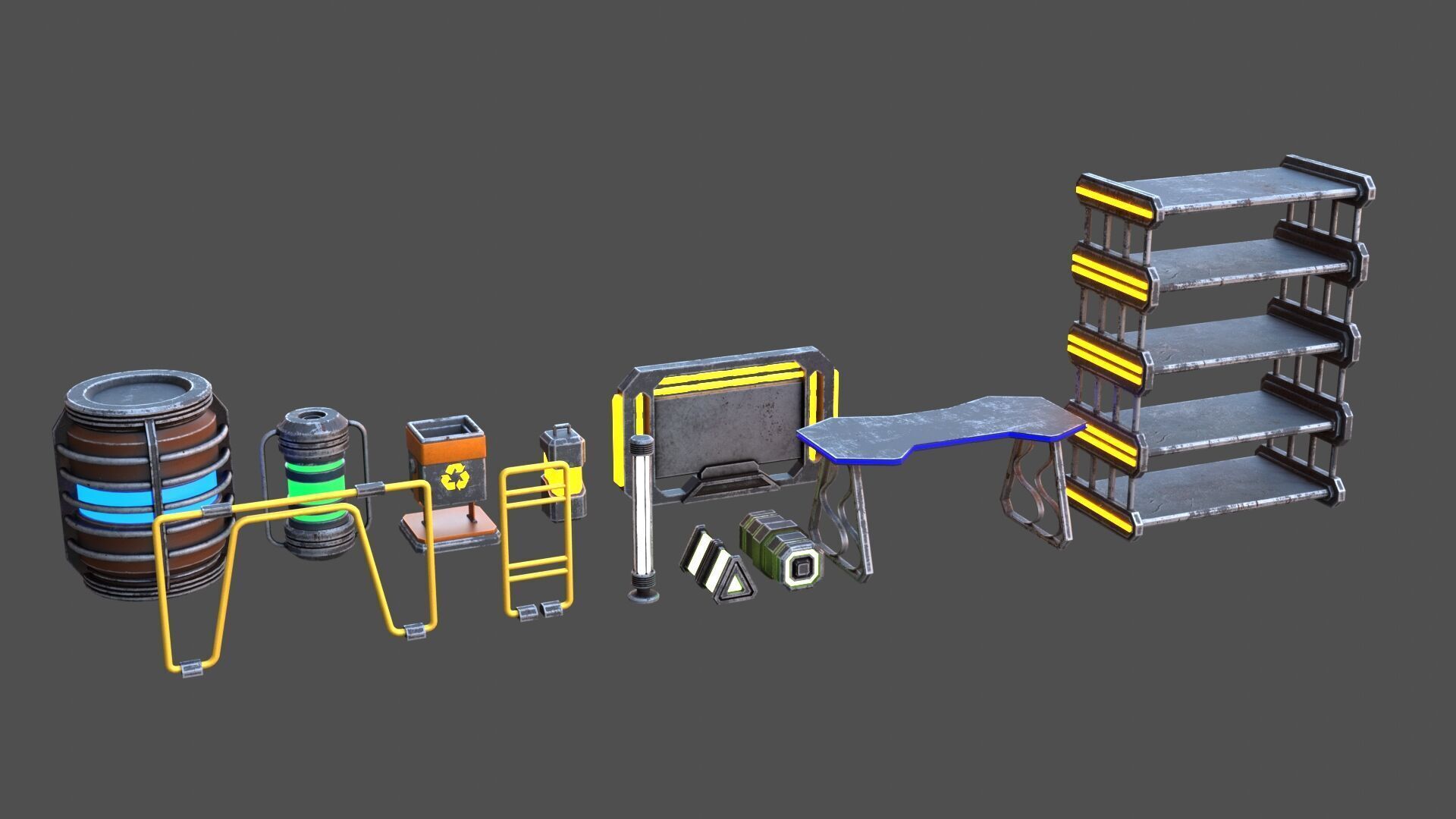 Sci-Fi-Props Low-poly 3D model_6