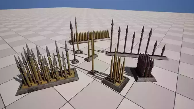Dungeon Spike Traps Low-poly 3D model