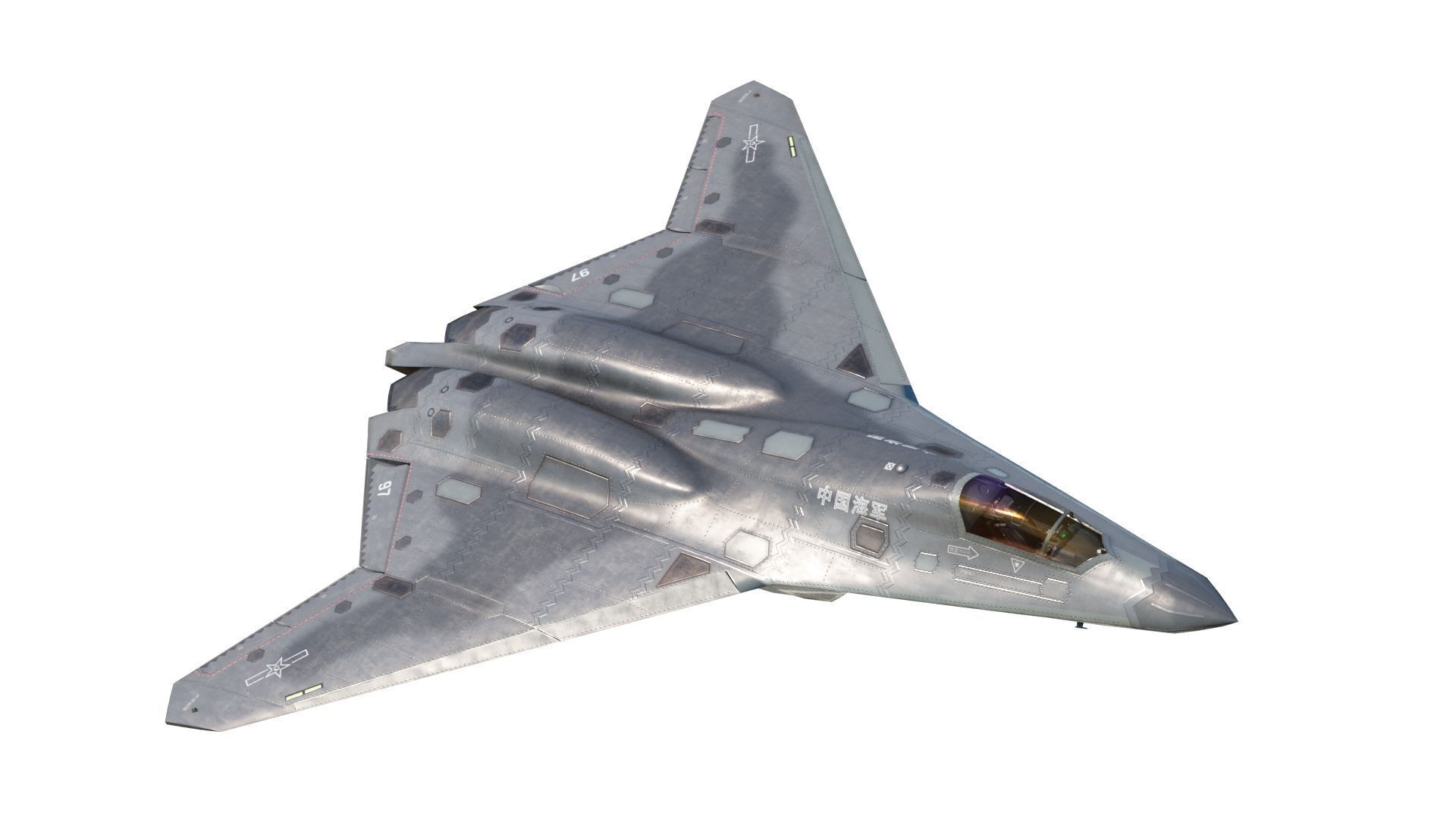 AVIC SAC J-50 J50 carrier-based fighter aircraft of Chinese Navy Low-poly 3D model_2