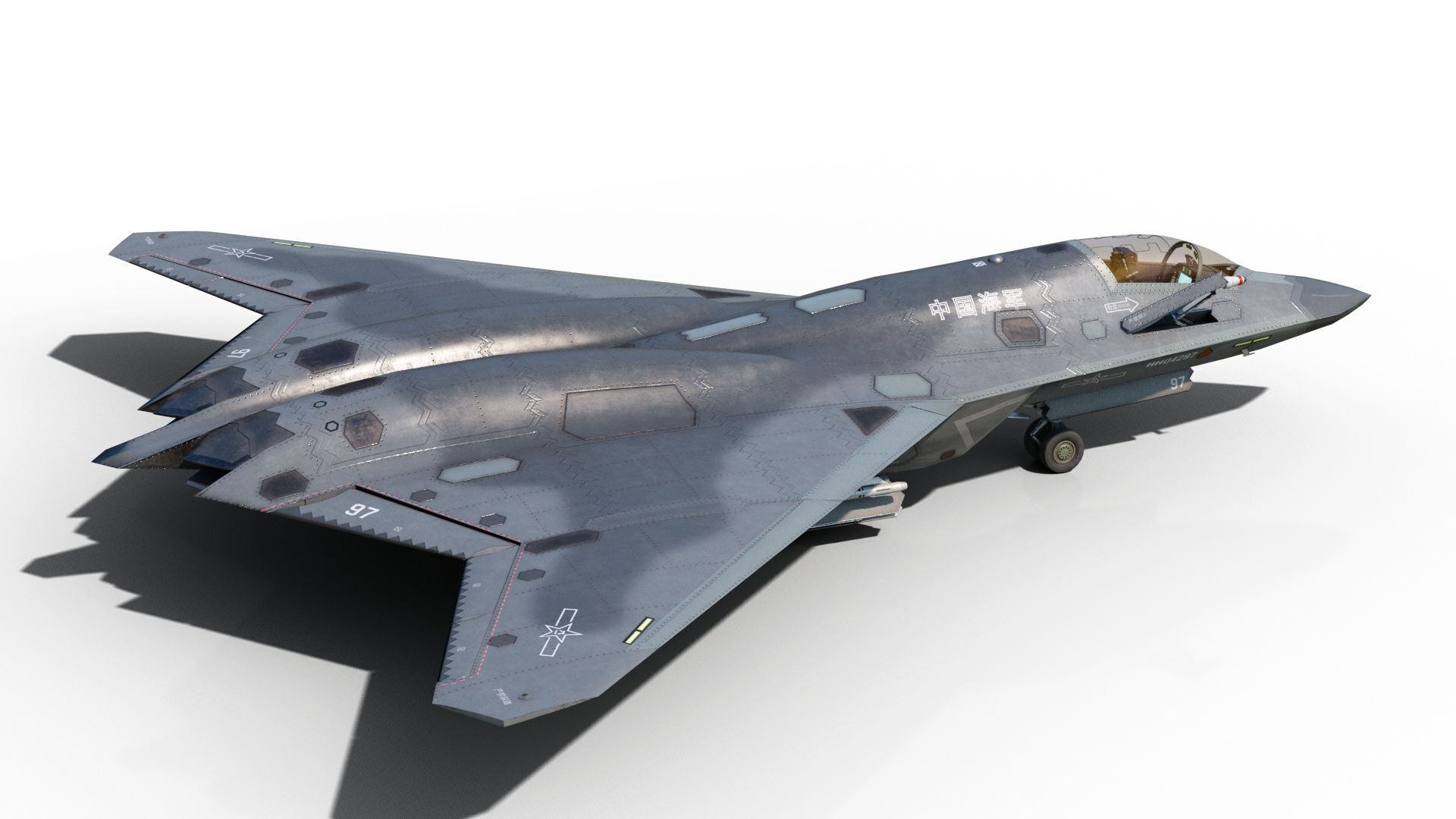 AVIC SAC J-50 J50 carrier-based fighter aircraft of Chinese Navy Low-poly 3D model_11