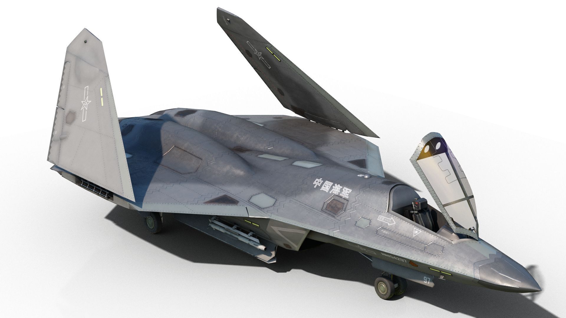 AVIC SAC J-50 J50 carrier-based fighter aircraft of Chinese Navy Low-poly 3D model_6