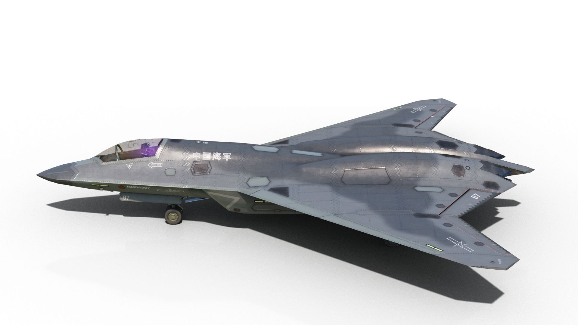 AVIC SAC J-50 J50 carrier-based fighter aircraft of Chinese Navy Low-poly 3D model_4