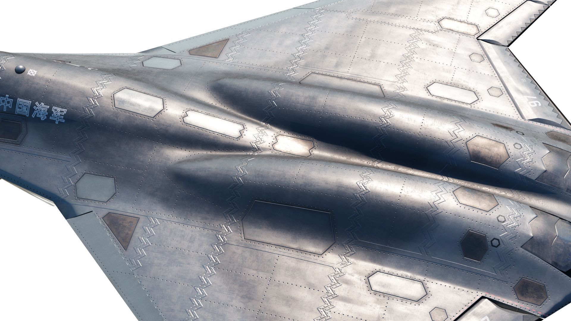 AVIC SAC J-50 J50 carrier-based fighter aircraft of Chinese Navy Low-poly 3D model_17