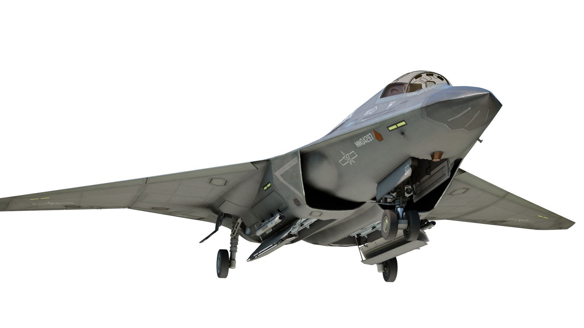 AVIC SAC J-50 J50 carrier-based fighter aircraft of Chinese Navy Low-poly 3D model_15