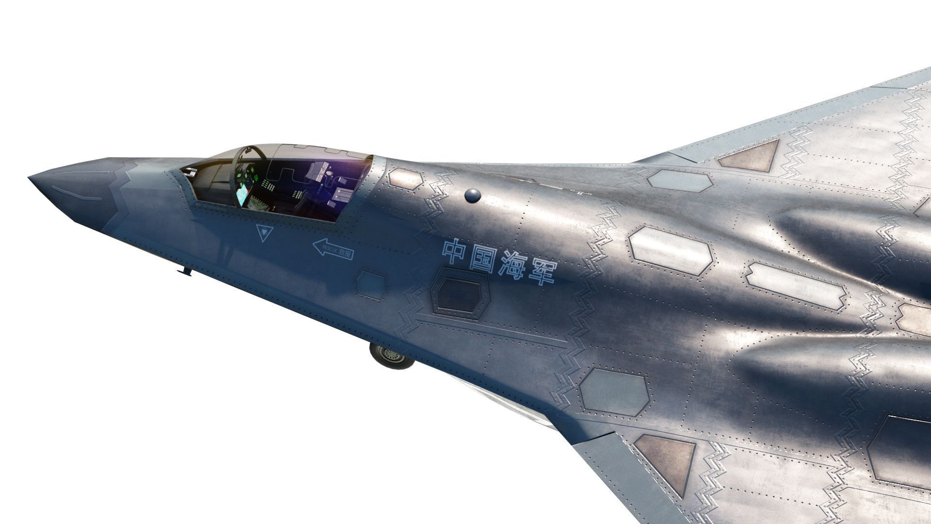 AVIC SAC J-50 J50 carrier-based fighter aircraft of Chinese Navy Low-poly 3D model_19