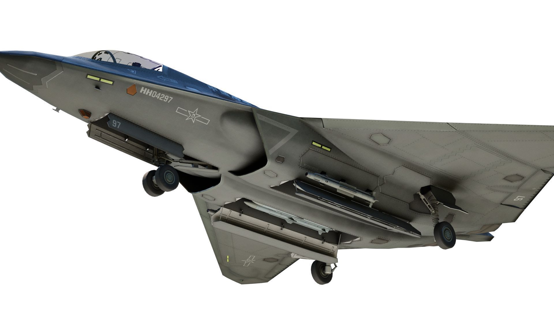 AVIC SAC J-50 J50 carrier-based fighter aircraft of Chinese Navy Low-poly 3D model_16