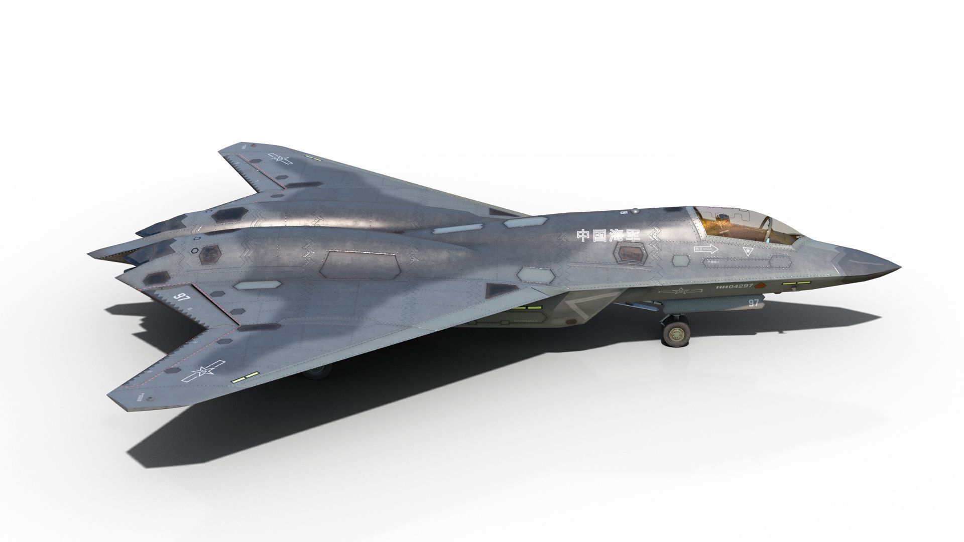 AVIC SAC J-50 J50 carrier-based fighter aircraft of Chinese Navy Low-poly 3D model_1