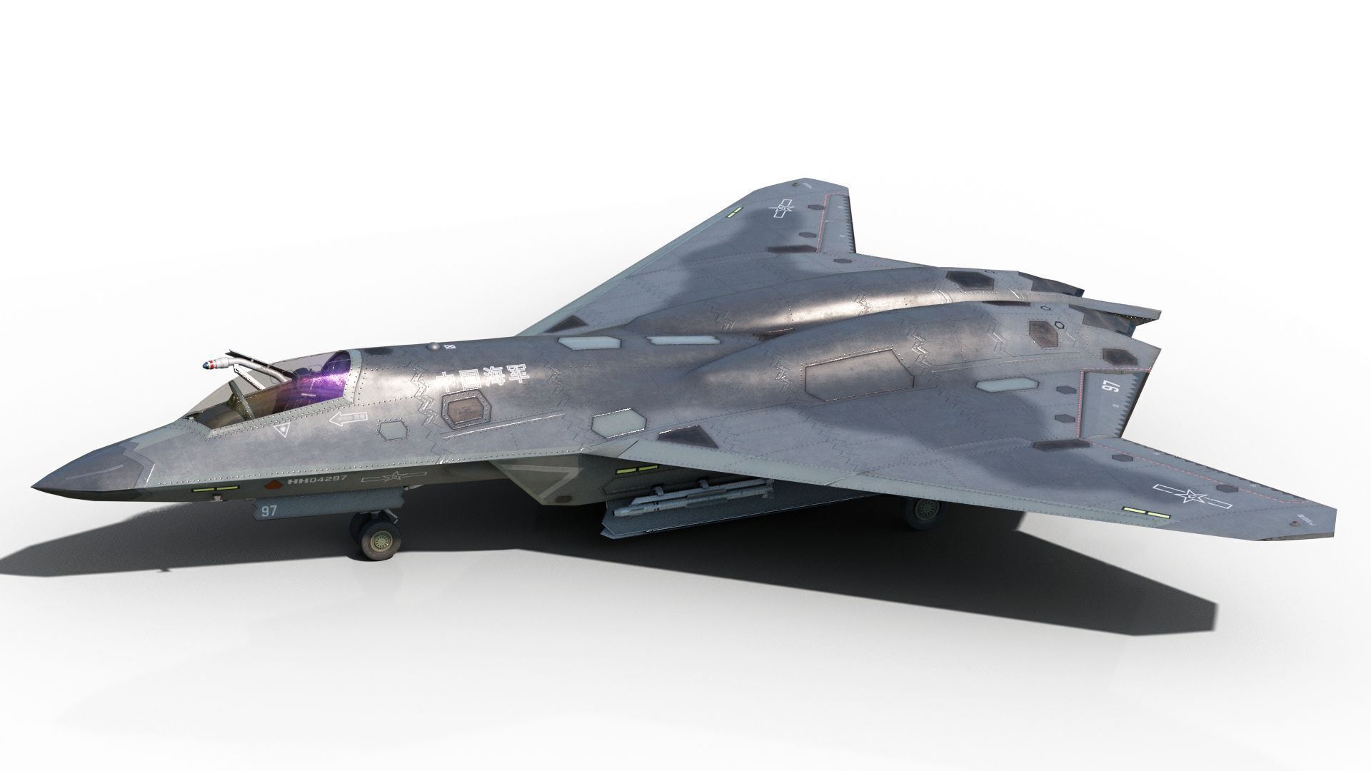 AVIC SAC J-50 J50 carrier-based fighter aircraft of Chinese Navy Low-poly 3D model_12