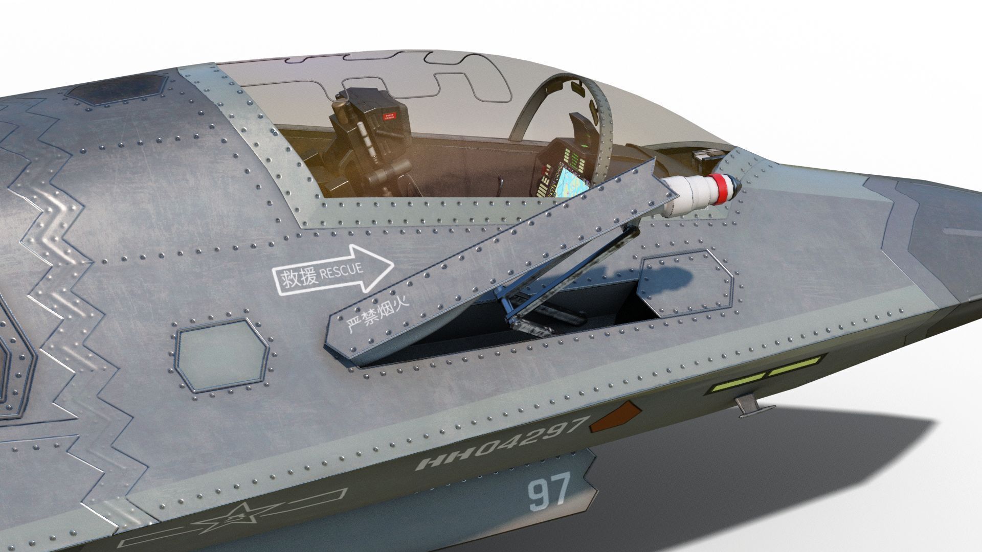 AVIC SAC J-50 J50 carrier-based fighter aircraft of Chinese Navy Low-poly 3D model_10