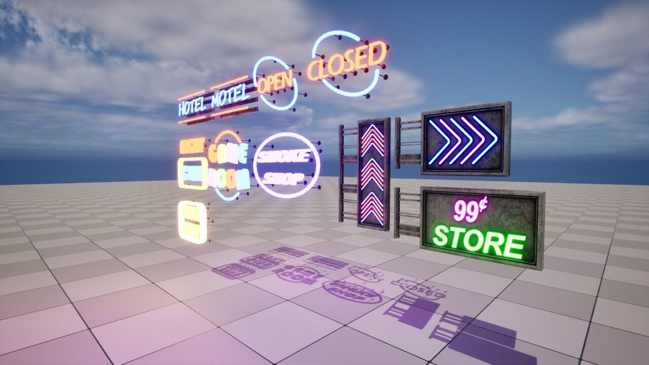 Neon Signs Low-poly 3D model_5