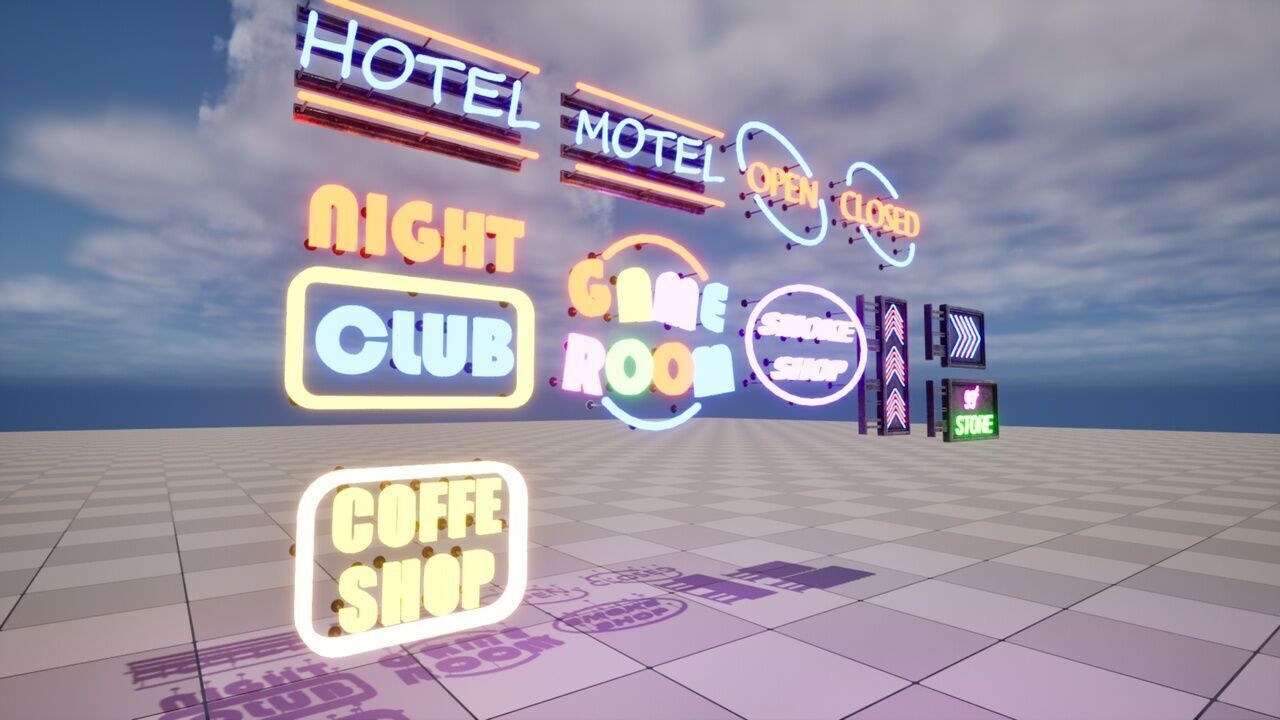 Neon Signs Low-poly 3D model_3