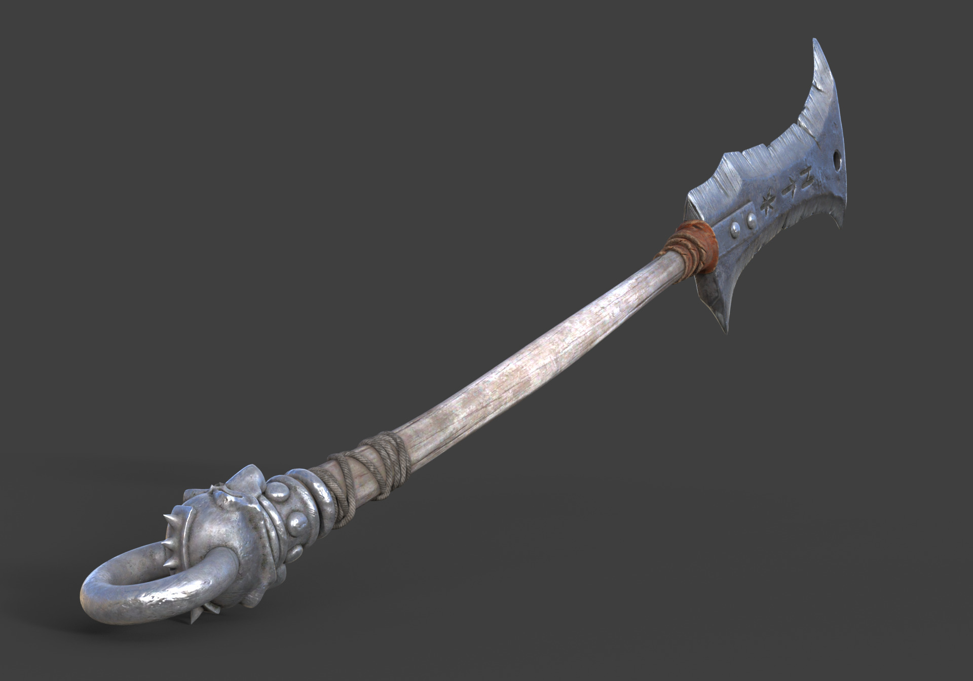 Warrior Cleaver Low-poly 3D model_3